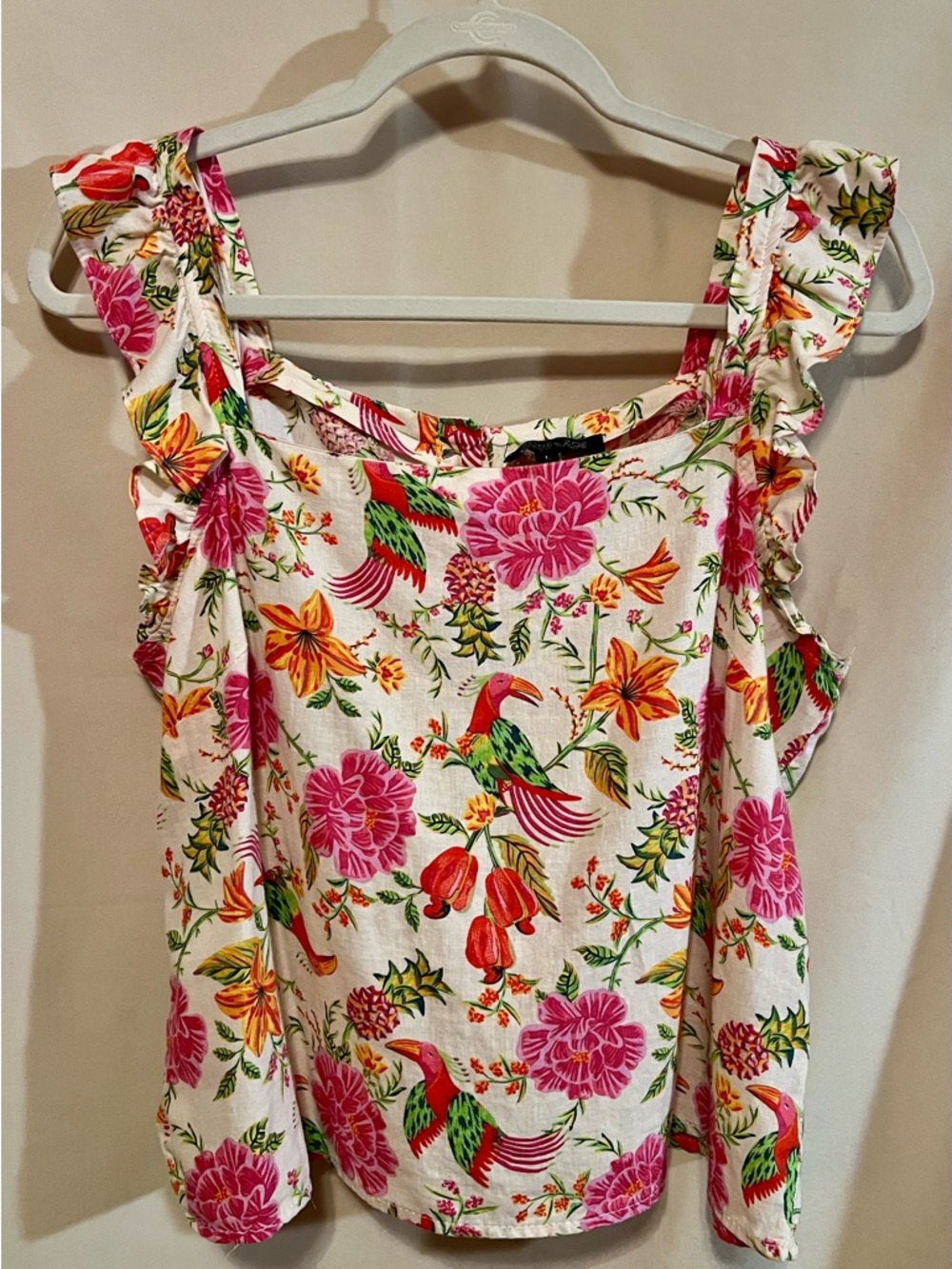 Rachel Zoe Pink Tropical Floral Print Top